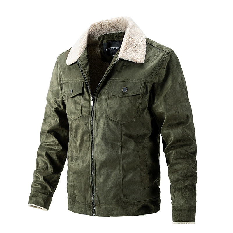 Herren Übergangsjacke mit Kunstfellkragen und praktischen Brusttaschen R&B