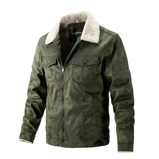 Herren Übergangsjacke mit Kunstfellkragen und praktischen Brusttaschen R&B