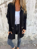 Damen Elegante Strickjacke mit Reißverschluss und Taschen R&B