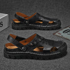 Damen Sommerliche offene Ledersandalen mit atmungsaktiver Oberstruktur R&B