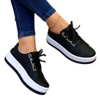 Damen Plateau-Sneaker mit elegantem Metallic-Finish und modischem Schnürsystem R&B