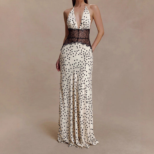Damen Elegantes Abendkleid mit Spitzeneinsatz R&B