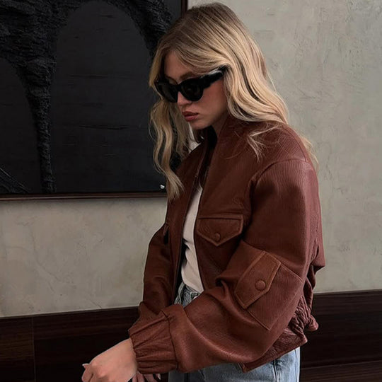 Damen lässige jacke mit voluminösen Ärmeln R&B