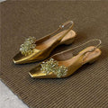 Damen Slingback Pumps mit funkelnden Kristallen R&B