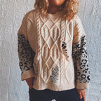 Damen lässiger Strickpullover mit modernem Muster und einzigartigen Details R&B