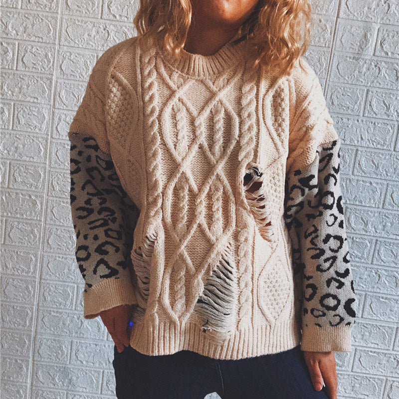 Damen lässiger Strickpullover mit modernem Muster und einzigartigen Details R&B
