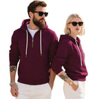 Herren sportlicher Kapuzenpullover mit halbem Reißverschluss und hochwertigen Materialien R&B