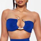 Damen Cut-Out Oberteil mit high-waisted Hose R&B