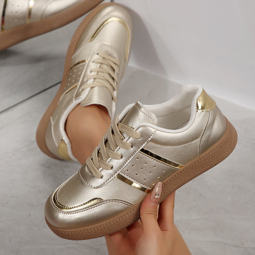 Damen Sportliche Sneakers mit schimmernden Akzenten und rutschfester Laufsohle R&B