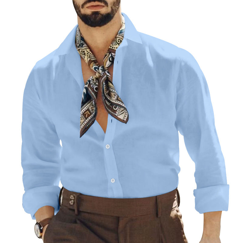 Herren elegantes Langarmhemd mit modernem Design und praktischen Details R&B