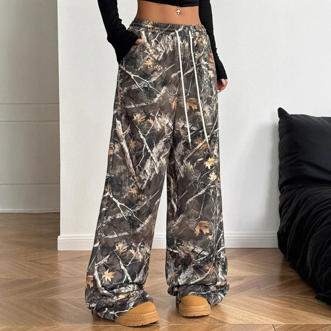 Damen Cargohosen mit hohem Bund und Allover-Muster R&B