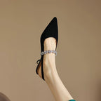 Damen Slingback-Pumps mit glamourösem Strass-Detail