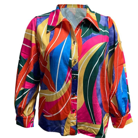 Damen auffällige Bluse mit strukturierten Ärmeln R&B