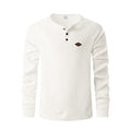 Herren Langarm-Henley-Shirt aus weichem Baumwollmix mit dekorativen Knöpfen R&B