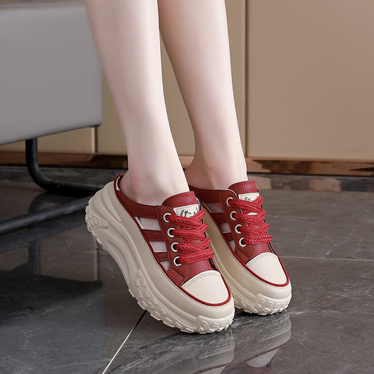 Damen bequeme Slip-On Sneakers mit atmungsaktiver Mesh-Oberfläche und rutschfester Sohle R&B