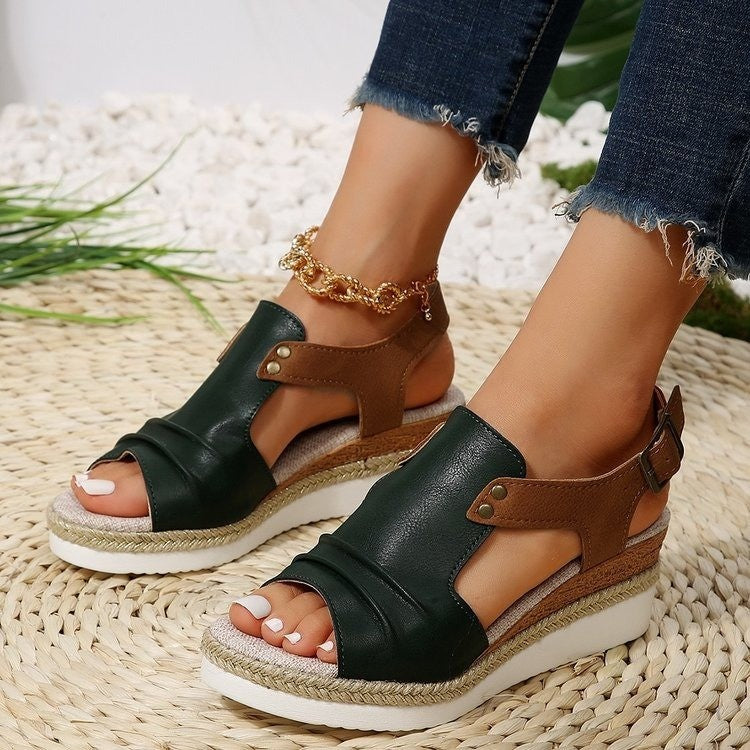 Damen Komfortable Plateau-Sandalen mit Riemen R&B