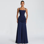 Damen Maxikleid mit dekorativen Rüschendetails und eleganter Taillierung R&B