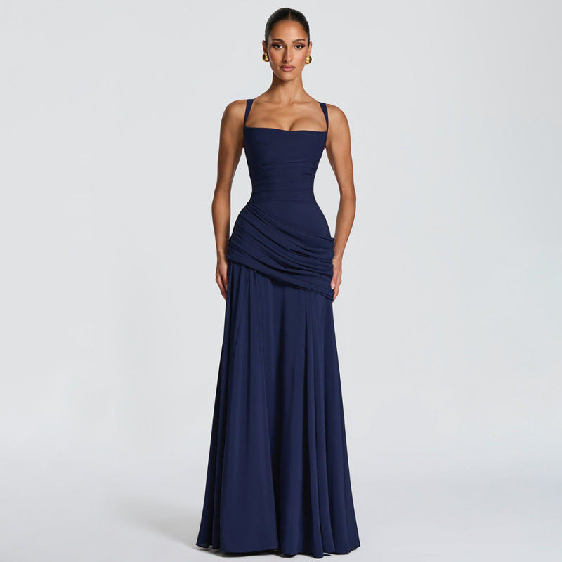 Damen Maxikleid mit dekorativen Rüschendetails und eleganter Taillierung R&B