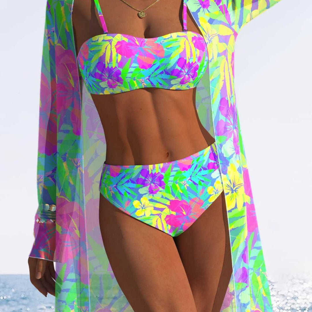 Damen Strandkleid mit floralem Muster R&B