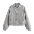 Damen sportliche Bomberjacke mit seitlichen Eingrifftaschen und elastischen Bündchen R&B