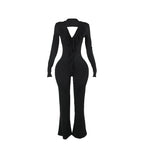 Damen trendiger Jumpsuit mit offenem Rücken und leichtem Stoff R&B