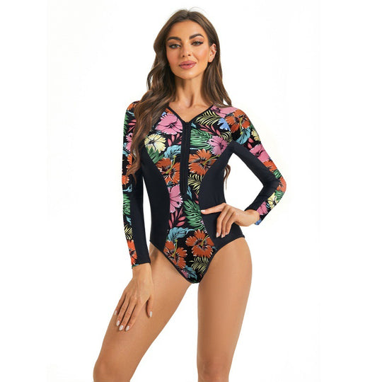 Damen Surfanzug mit floralem Muster und sportlichem Schnitt R&B