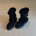 Damen modische Winterstiefel mit kuscheligem Kunstfell und praktischem Doppelriemen R&B