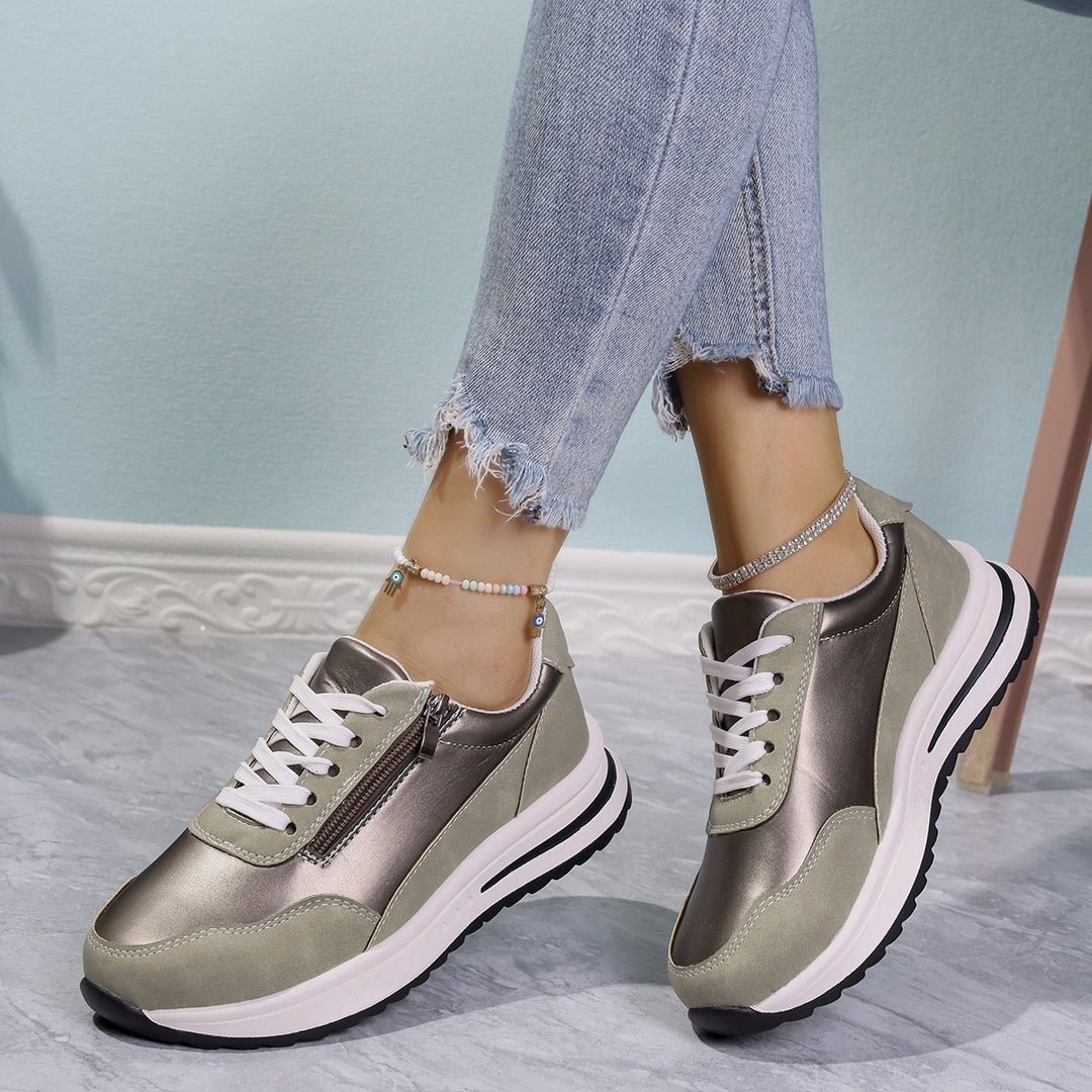 Damen Sportliche Sneakers mit praktischen Reißverschluss und atmungsaktiver Sohle R&B