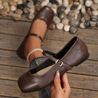 Damen Klassische Ballerinas mit verstellbarem Riemen R&B