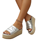 Damen Plateau-Pantoletten mit elegantem Riemen R&B