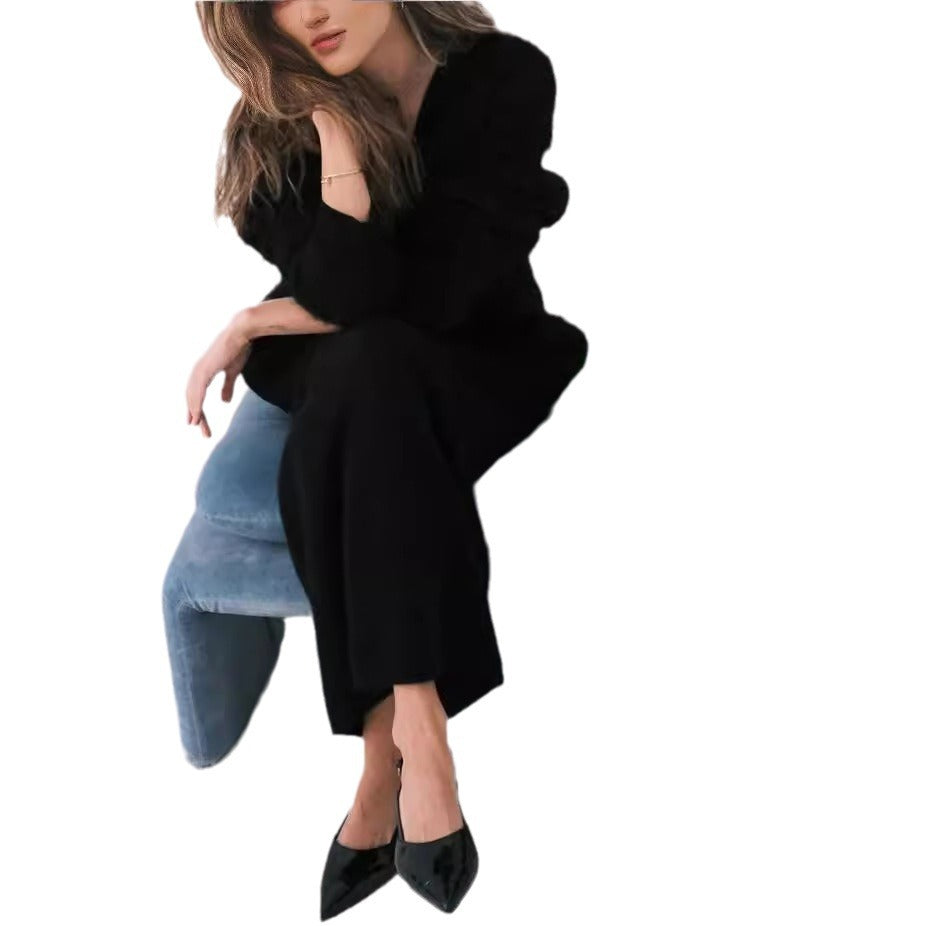 Damen weicher Strickcardigan mit luxuriösem Mohair-Anteil und lässigem Schnitt R&B