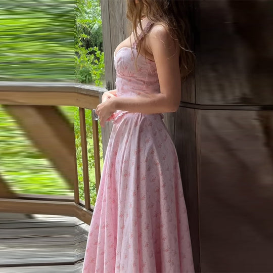 Damen Abendkleid mit floralen Mustern und elegantem Bustier R&B