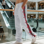 Herren Sportliche Jogginghose mit Karomuster und Druckknopf-Detail R&B