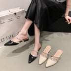 Damen Elegante Mules mit glitzernden Schmuckdetails R&B
