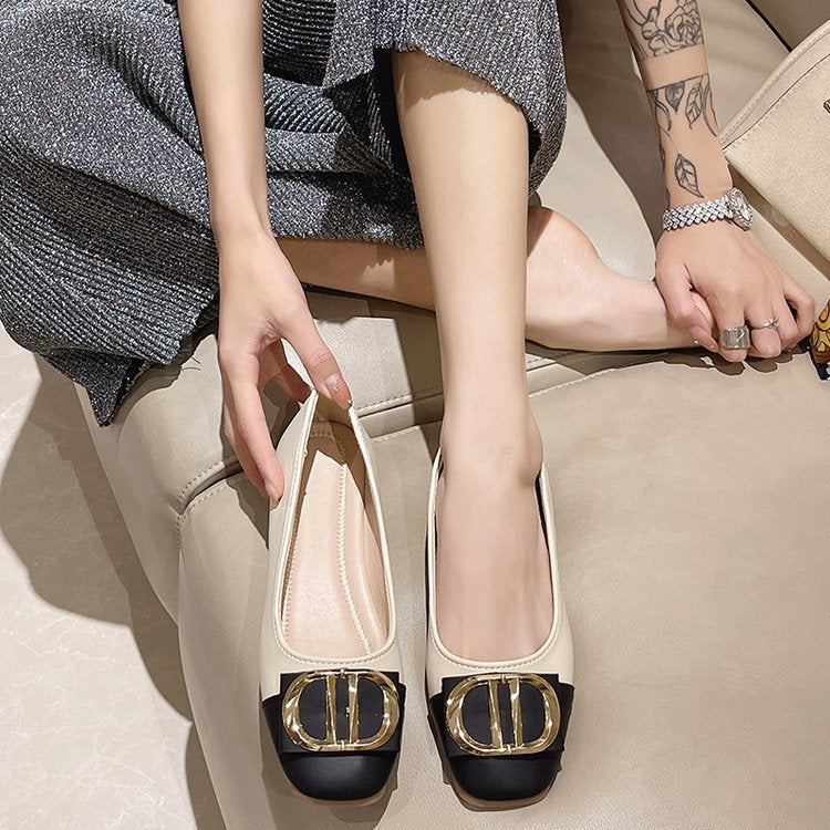 Damen elegante Ballerinas mit dekorativer Schnallenverzierung R&B