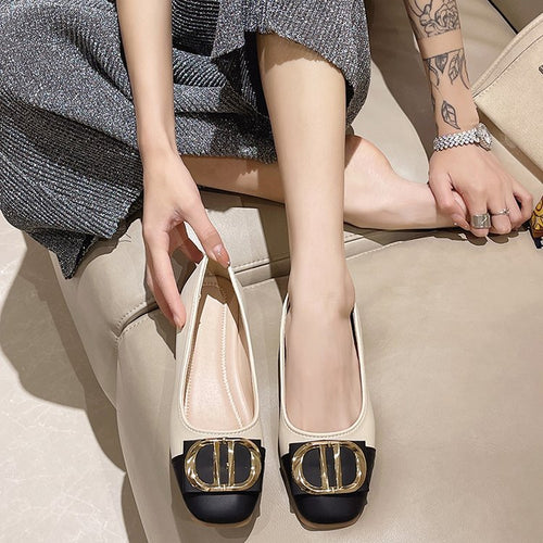 Damen elegante Ballerinas mit dekorativer Schnallenverzierung R&B