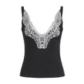 Damen Elegantes Top mit Spitzenverzierung und tiefem V-Ausschnitt R&B