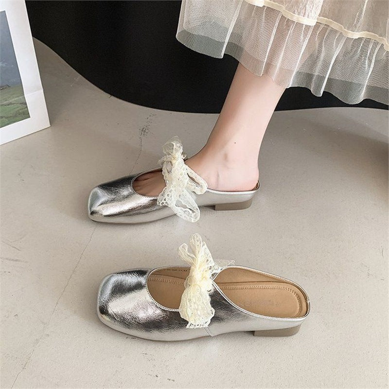 Damen elegante Mules mit dekorativer Schleifenverzierung R&B