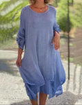 Damen lässiges Sommerkleid mit asymmetrischem Saum und luftigen Ärmeln R&B