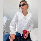 Damen Bluse mit großen Spitzeneinsätzen R&B