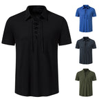 Herren Poloshirt mit modernem Schnürdesign und hochwertiger Baumwollqualität