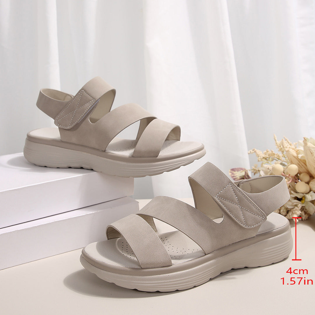 Damen Komfortsandalen mit verstellbaren Klettverschlüssen und ergonomischem Fußbett R&B