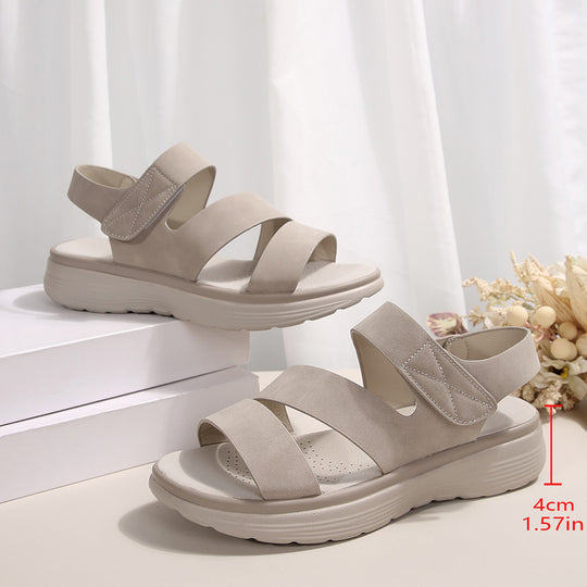 Damen Komfortsandalen mit verstellbaren Klettverschlüssen und ergonomischem Fußbett R&B