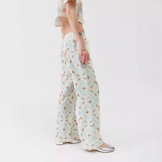 Damen Kombi-Set mit romantischem Stickdesign und lockerem Schnitt R&B