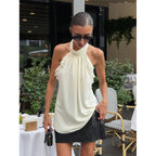 Damen Elegantes Spitzen-Haltertop mit Rüschendetails R&B