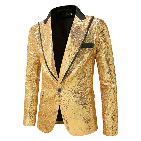 Herren Glitzernder Smokingblazer aus hochwertigem Satin R&B