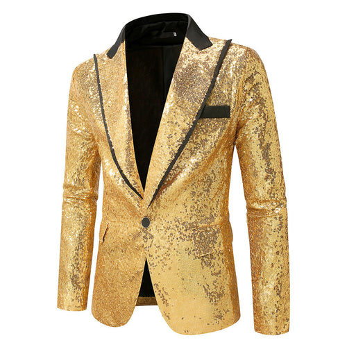 Herren Glitzernder Smokingblazer aus hochwertigem Satin R&B