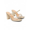 Damen stylische Blockabsatz-Sandalen mit transparenten Riemen R&B