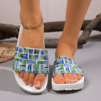Damen modische Badeschuhe mit buntem Design R&B