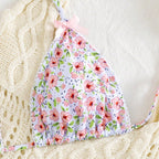 Damen Triangel-Bikini mit floralem Muster und vielseitigem Höschen R&B
